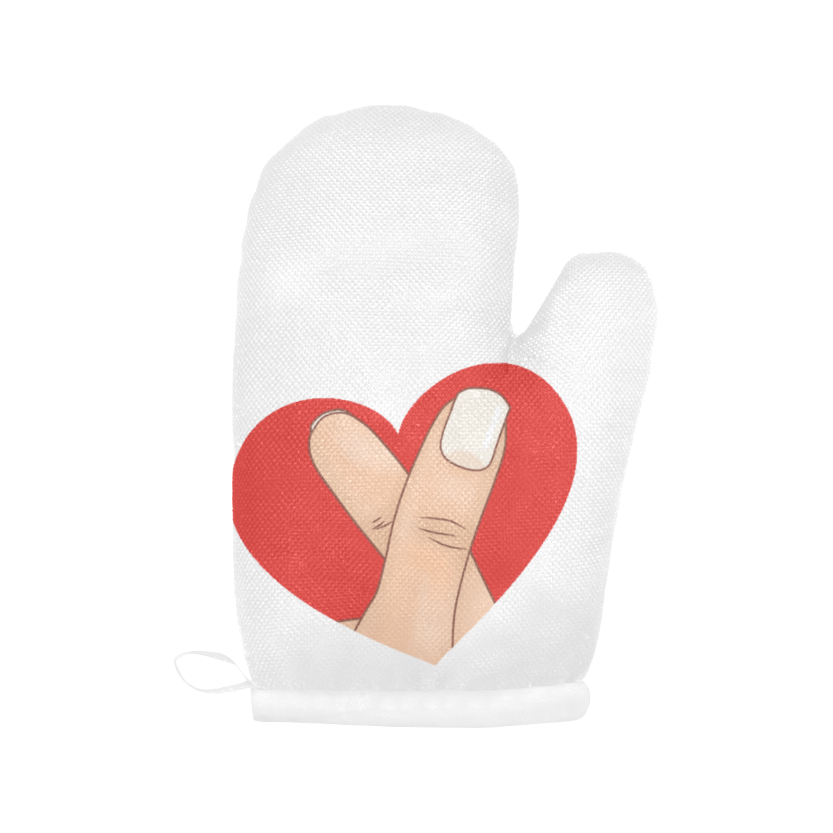 Red Heart Fingers Oven Mitt (Two Pieces)