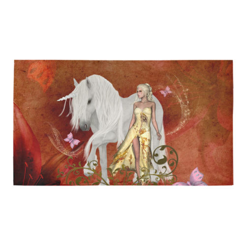 Unicorn with fairy and butterflies Bath Rug 16''x 28''