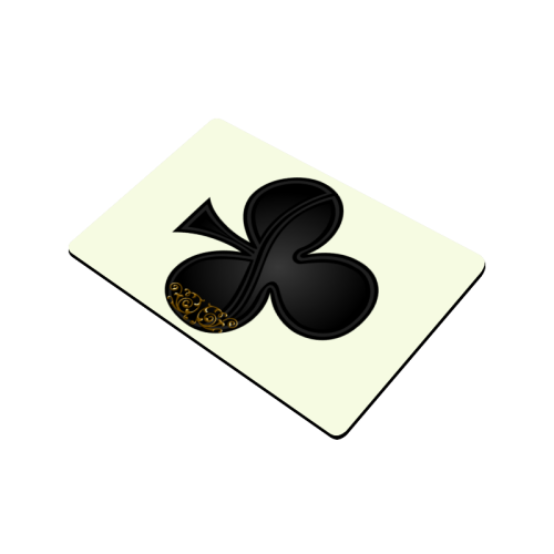 Club Las Vegas Symbol Playing Card Shape on Yellow Doormat 24"x16"