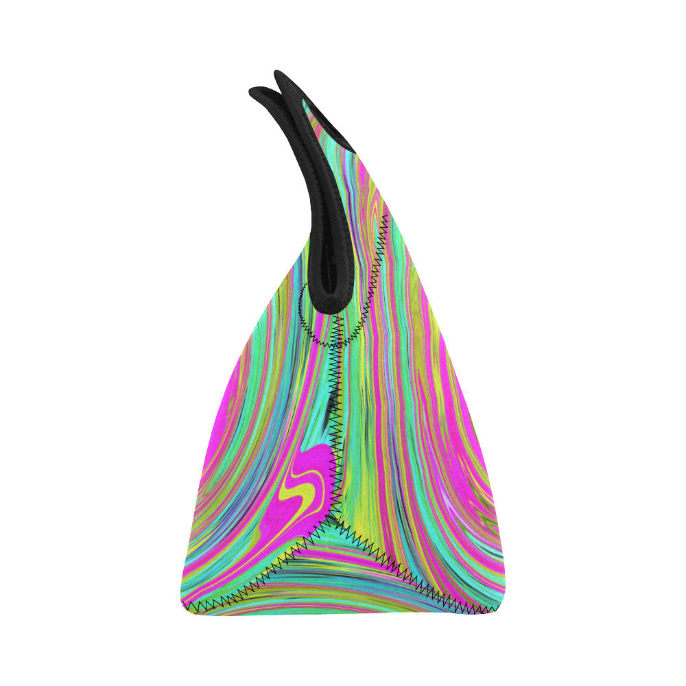 Groovy Abstract Pink Swirl Neoprene Lunch Bag/Small (Model 1669)