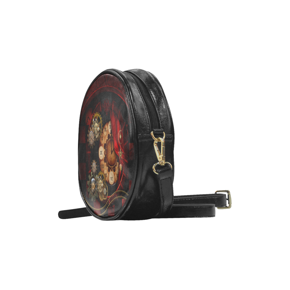 Steampunk, wonderful clockwork Round Sling Bag (Model 1647)