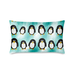 Penguins Custom Zippered Pillow Case 16"x24"(One Side Printing)