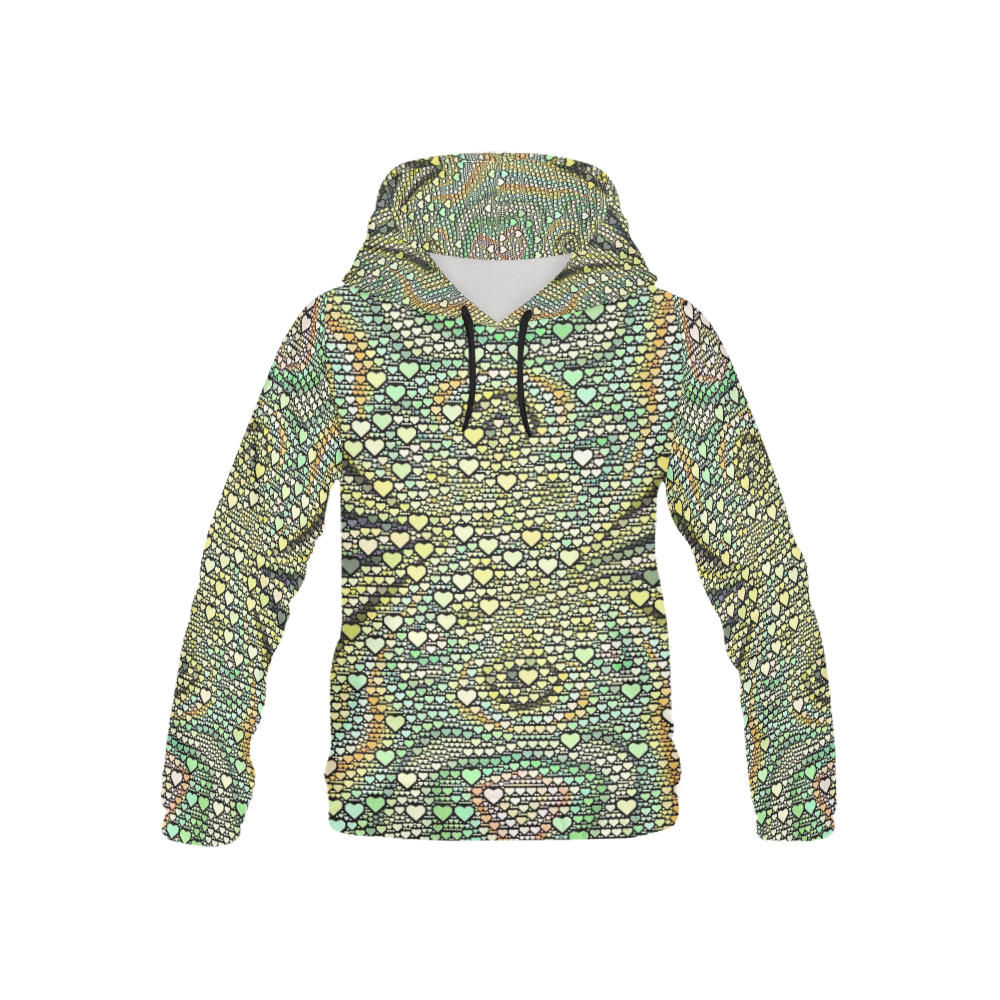 hearts everywhere E  by JamColors All Over Print Hoodie for Kid (USA Size) (Model H13)