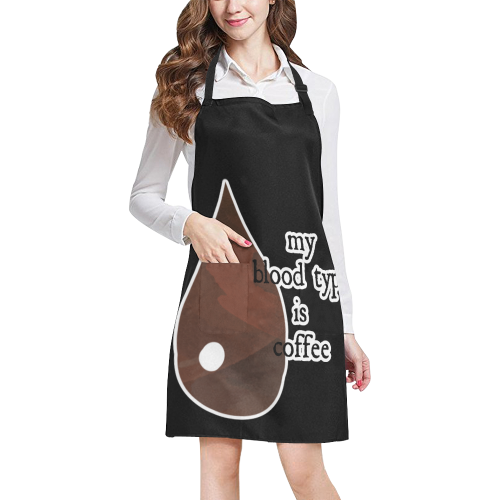 My blood type is coffee! All Over Print Apron