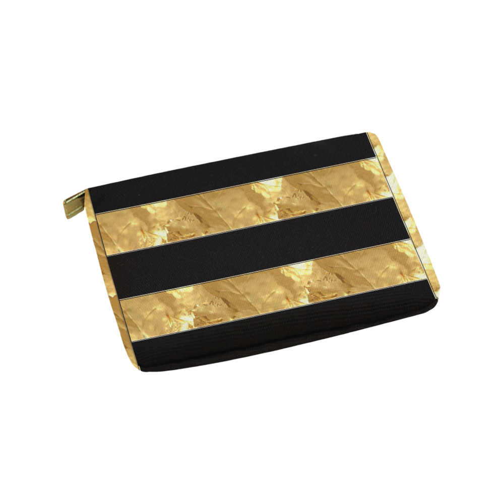 Black Gold Stripes Carry-All Pouch 9.5''x6''