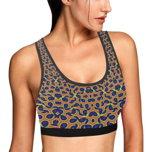Patches Camouflage Pattern Women's All Over Print Sports Bra (Model T52)