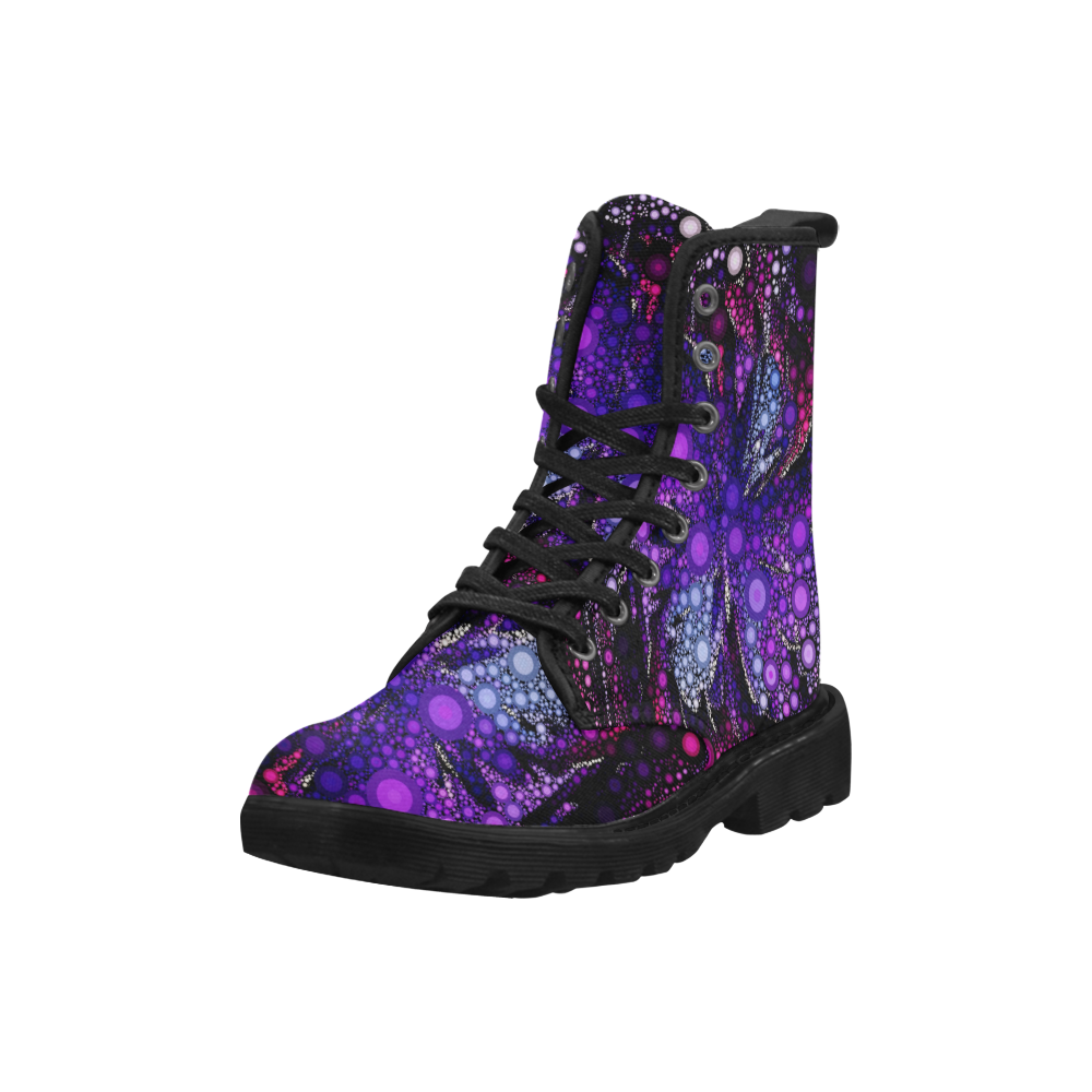 Purple Rain Martin Boots for Women (Black) (Model 1203H)