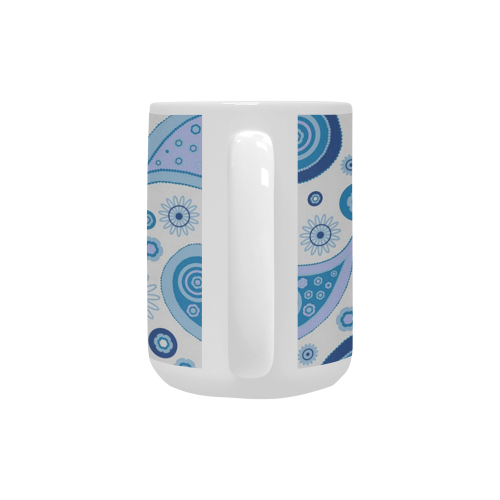 retro paisley blue Custom Ceramic Mug (15oz)