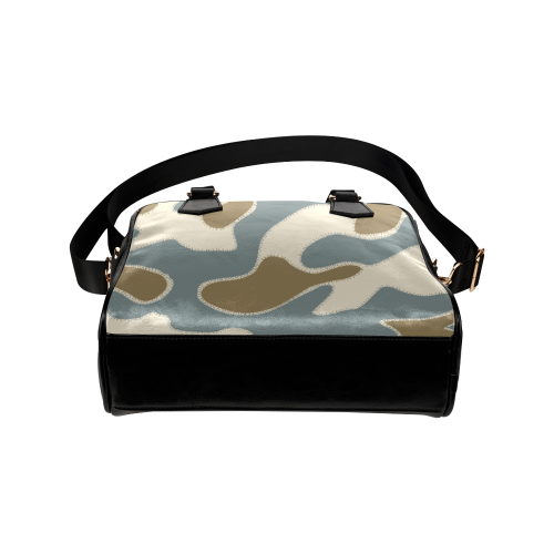 White, Brown, Blue Camouflage Shoulder Handbag (Model 1634)