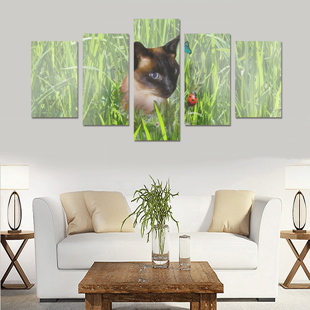 Sophie amongs tall grass L Canvas Print Sets C (No Frame)