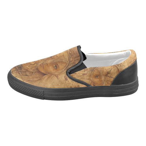 A Time Travel Of STEAMPUNK 1 Men's Unusual Slip-on Canvas Shoes (Model 019)