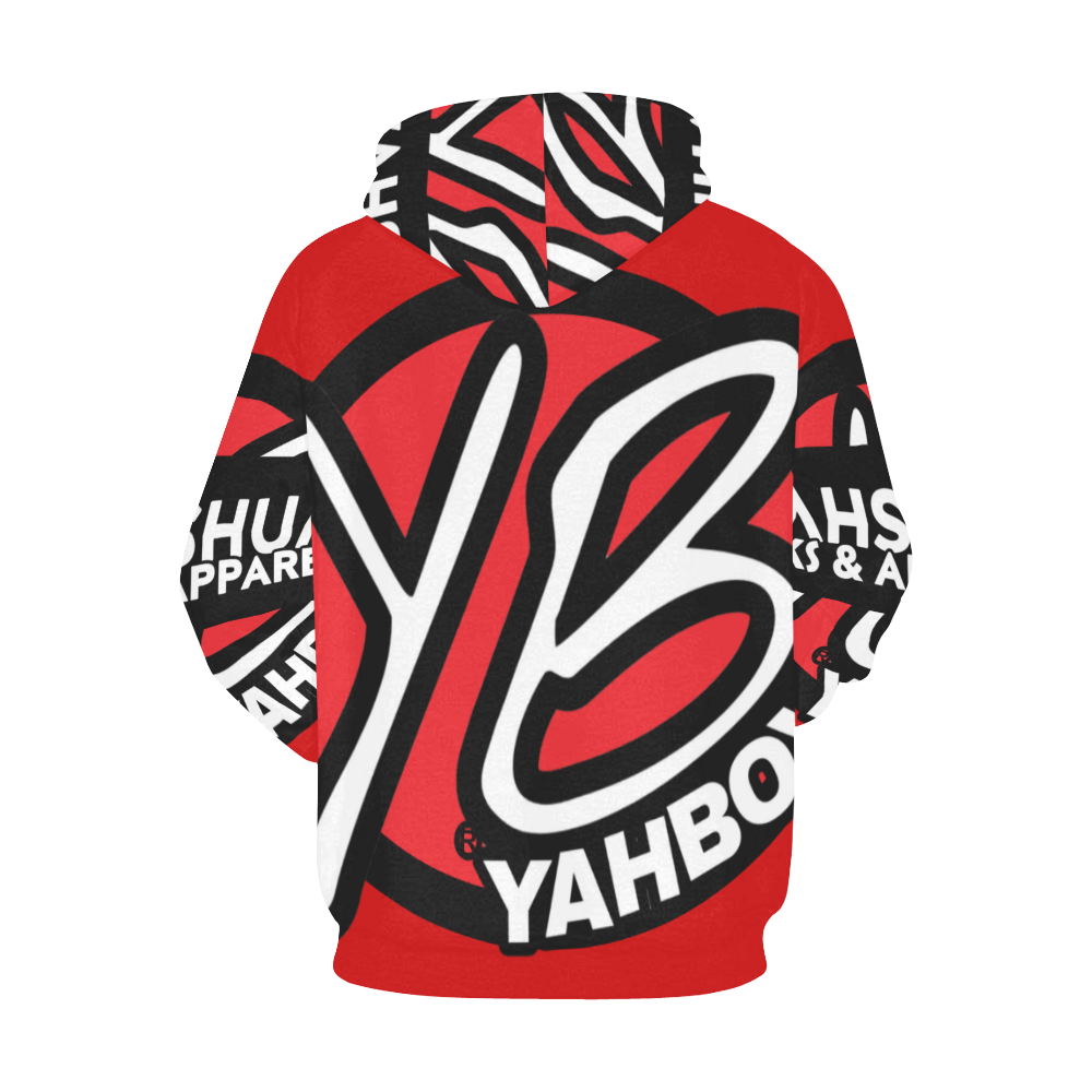 YahBoy Official Logo Red All Over Print Hoodie for Men/Large Size (USA Size) (Model H13)