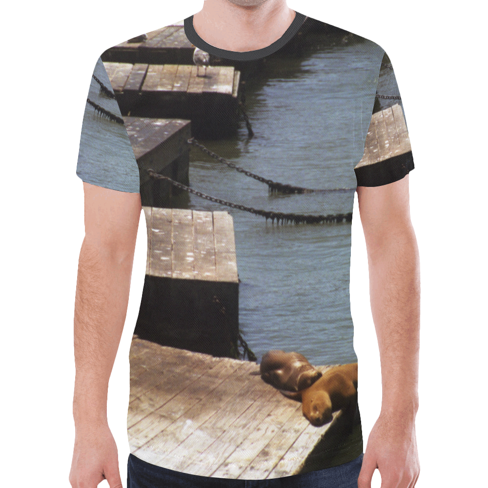 Sunbathing Seals New All Over Print T-shirt for Men (Model T45)