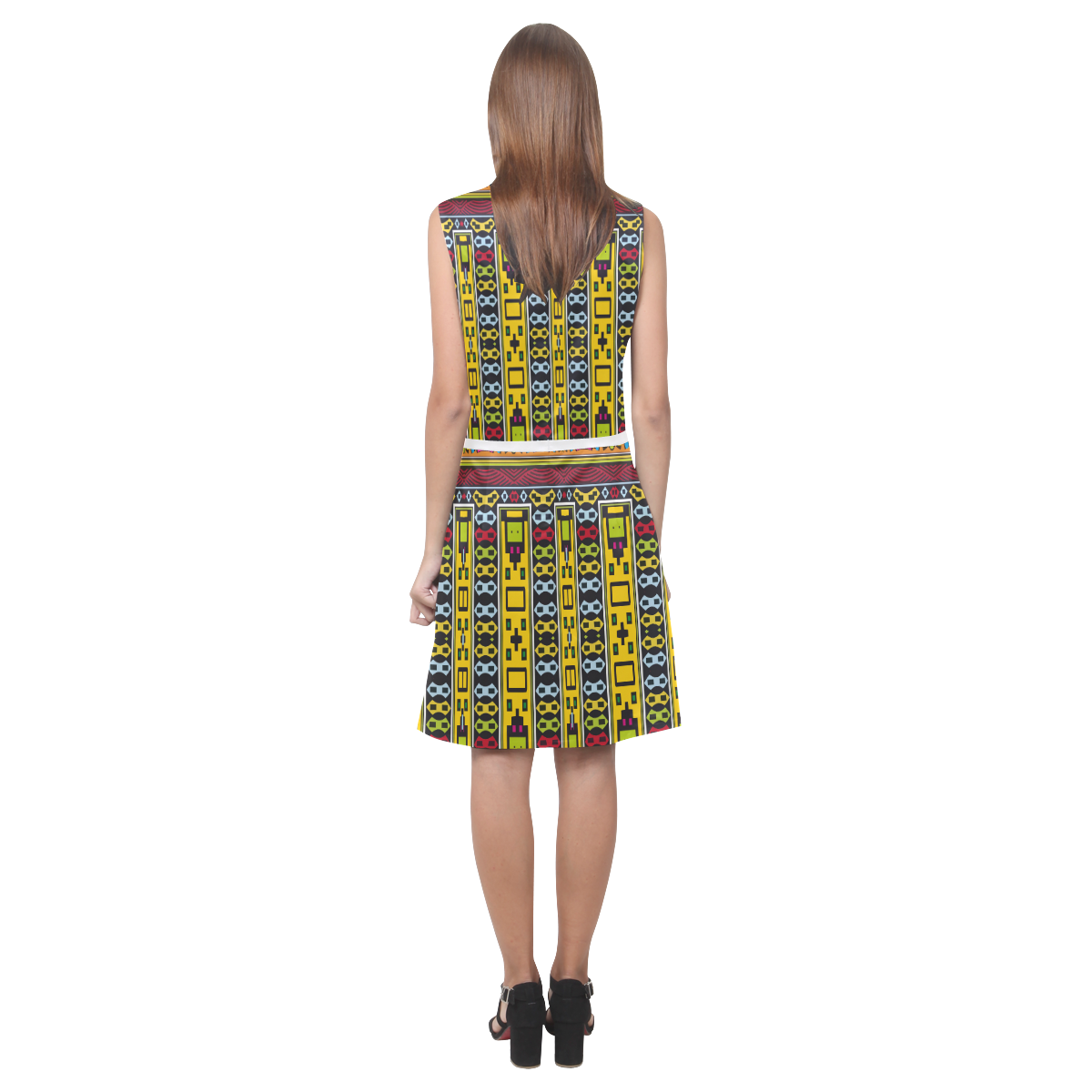 Shapes rows Eos Women's Sleeveless Dress (Model D01)