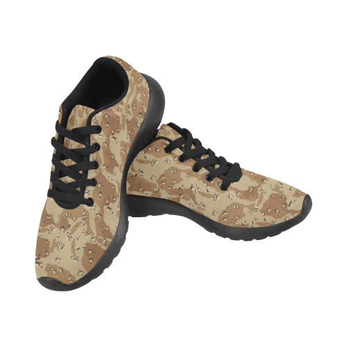 Vintage Desert Brown Camouflage Kid's Running Shoes (Model 020)