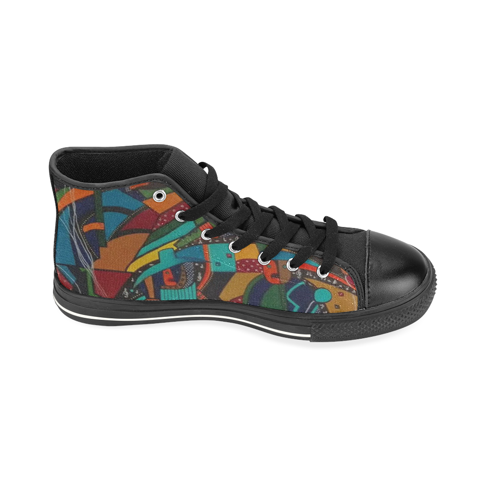 Musicians and Balloons High Top Canvas Shoes for Kid (Model 017)