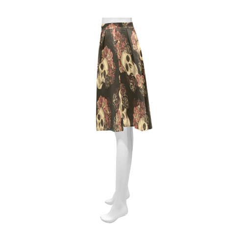 Skull and Rose Pattern Athena Women's Short Skirt (Model D15)
