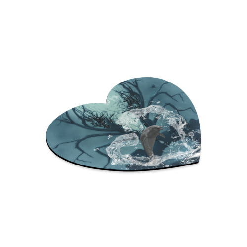 Dolphin jumping by a heart Heart-shaped Mousepad