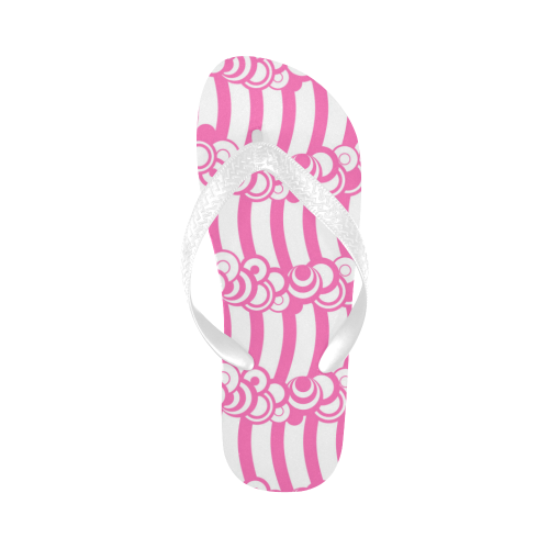Cindy's Hot Pink Retro Waves Flip Flops for Men/Women (Model 040)