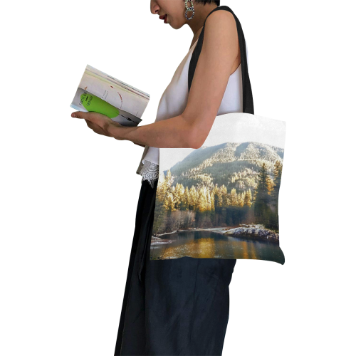 mountain river and frost All Over Print Canvas Tote Bag/Small (Model 1697)