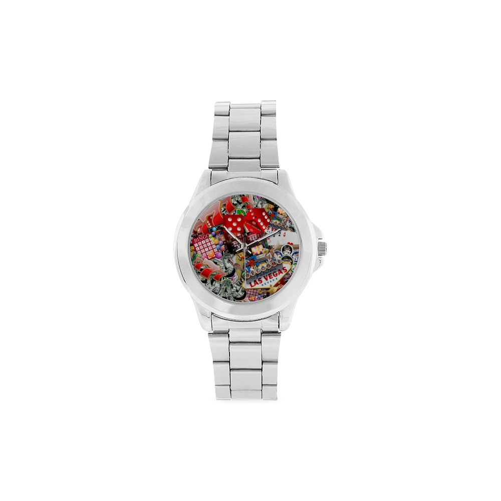 Las Vegas Icons - Gamblers Delight Unisex Stainless Steel Watch(Model 103)