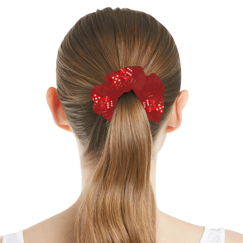 Las Vegas Craps Dice on Red All Over Print Hair Scrunchie