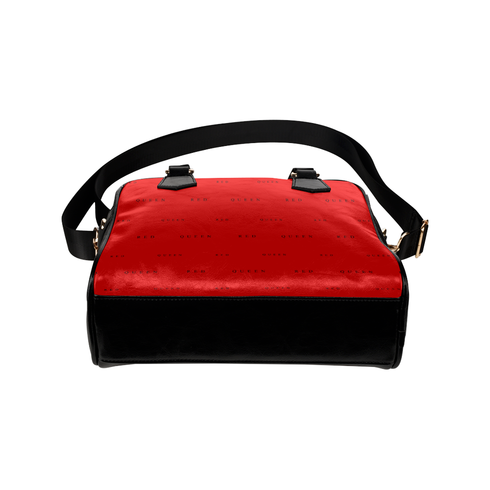 Red Queen Pattern Logo Black & Red Shoulder Handbag (Model 1634)
