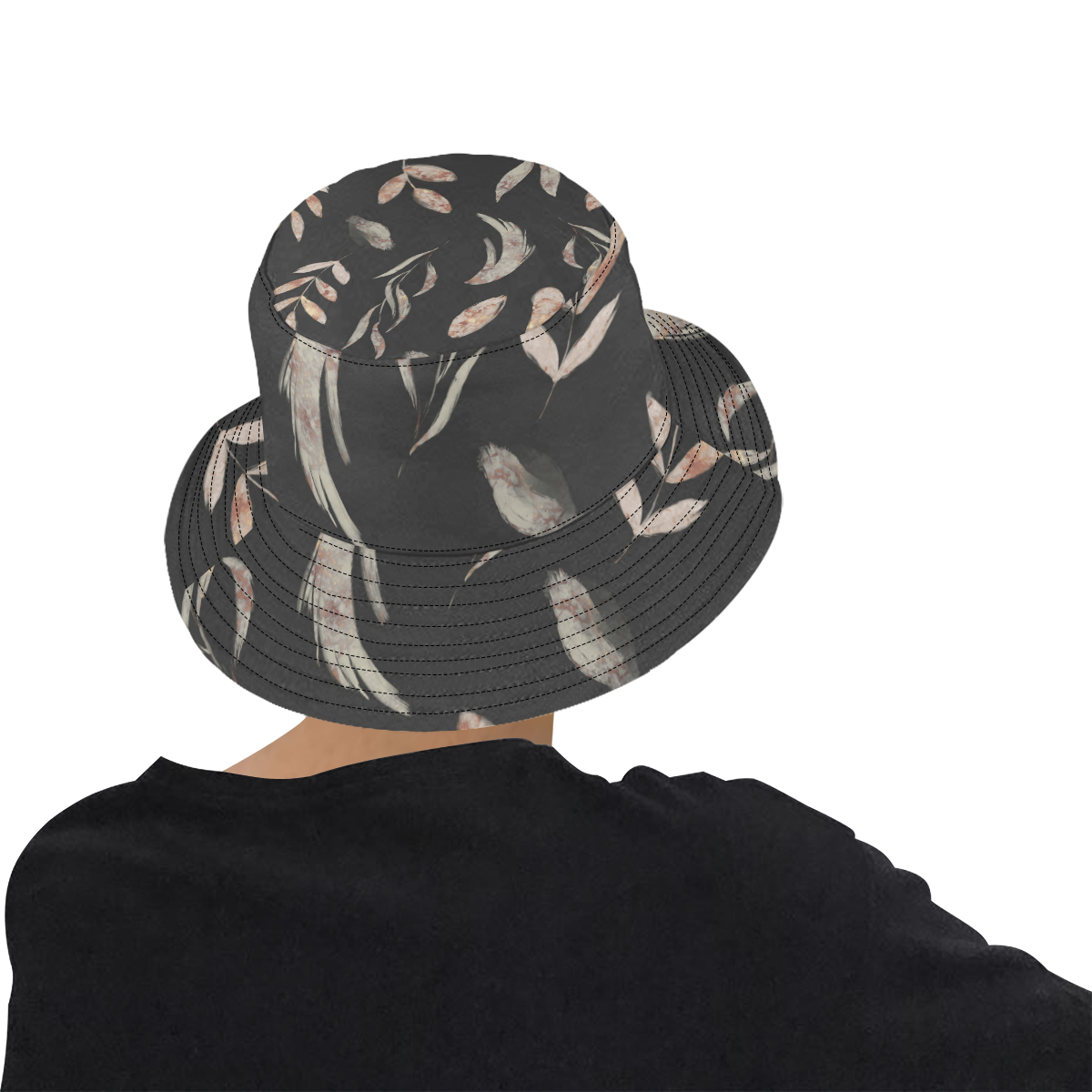 Dark Leaves All Over Print Bucket Hat for Men