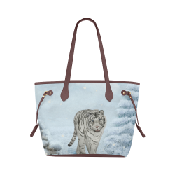 Wonderful siberian tiger Clover Canvas Tote Bag (Model 1661)
