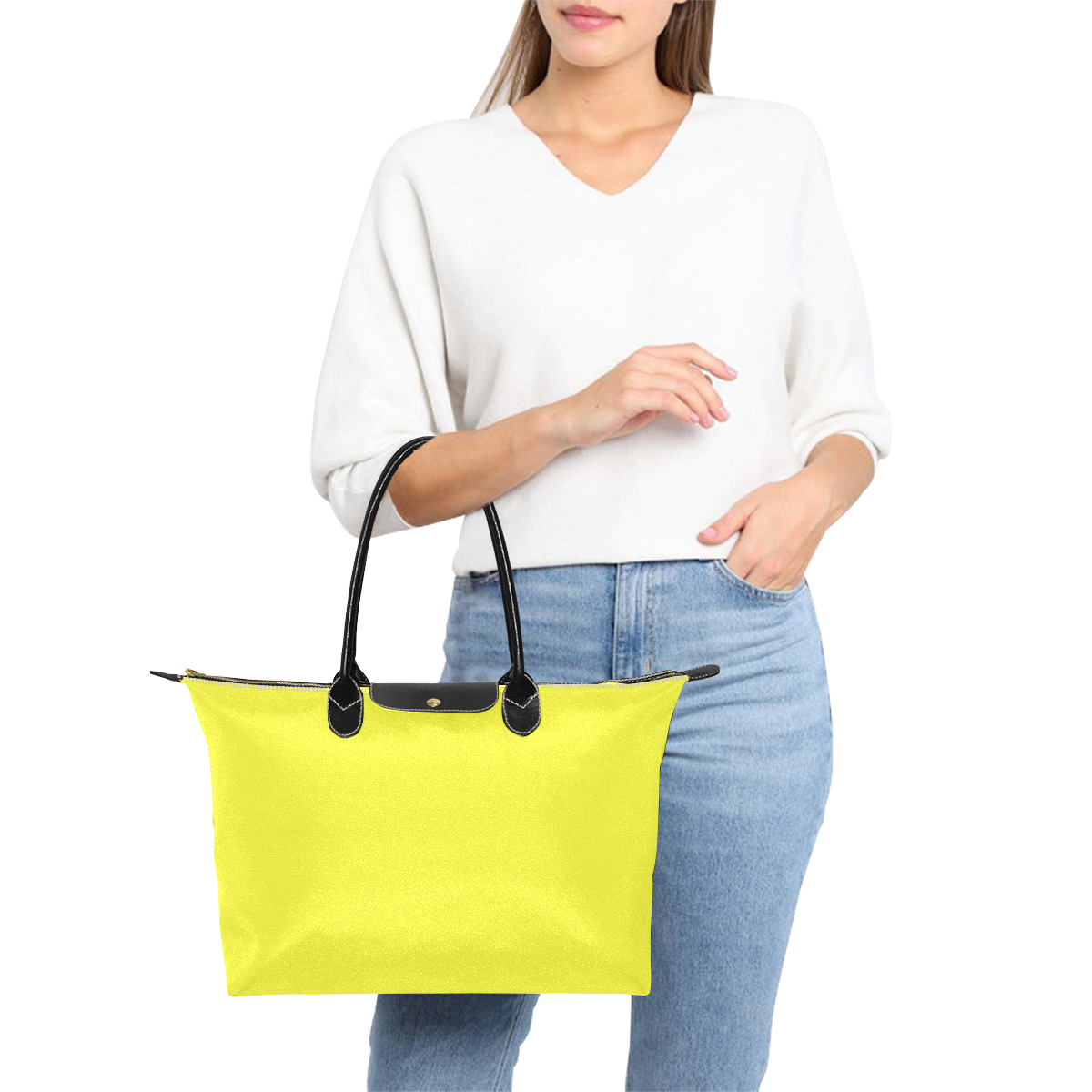 color maximum yellow Single-Shoulder Lady Handbag (Model 1714)