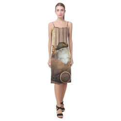 Funny steampunk cat Alcestis Slip Dress (Model D05)