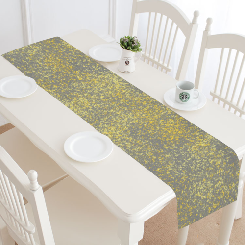 Gray and Yellow Flicks Table Runner 16x72 inch