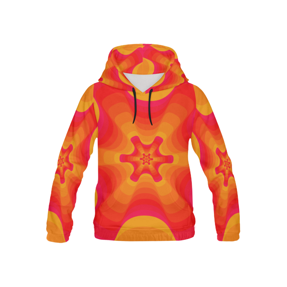 Yellow orange shell All Over Print Hoodie for Kid (USA Size) (Model H13)