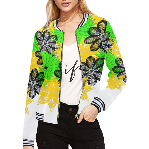 abstract bouquet All Over Print Bomber Jacket for Women (Model H21)