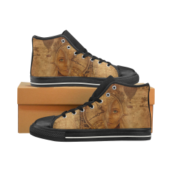 A Time Travel Of STEAMPUNK 1 High Top Canvas Women's Shoes/Large Size (Model 017)