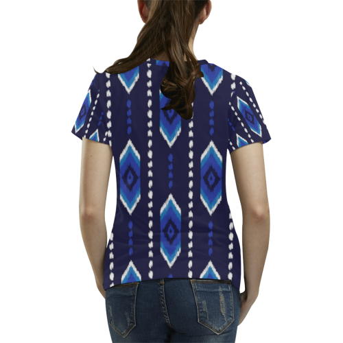 Aztec - Blue All Over Print T-Shirt for Women (USA Size) (Model T40)
