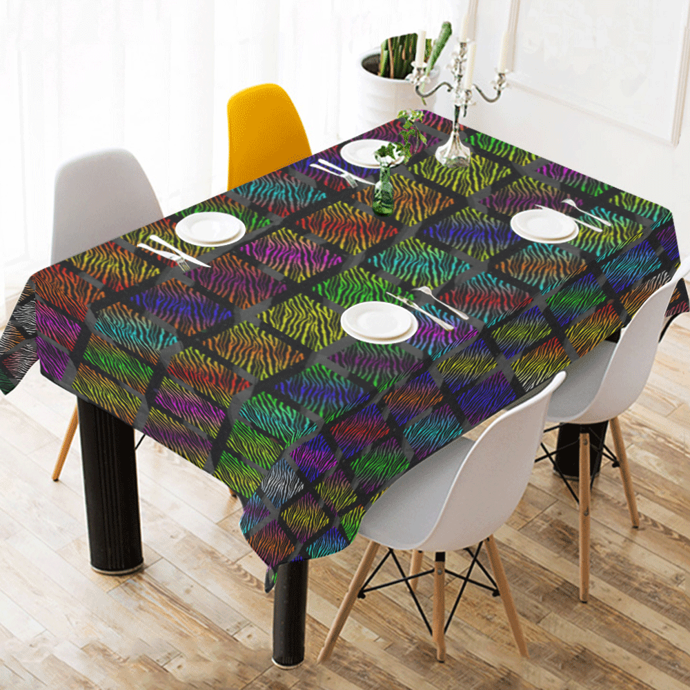Ripped SpaceTime Stripes Collection Cotton Linen Tablecloth 52"x 70"
