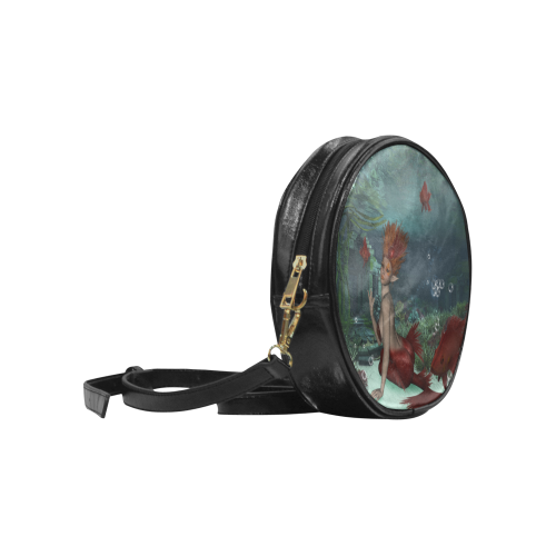 Beautiful mermaid and fantasy fish Round Sling Bag (Model 1647)