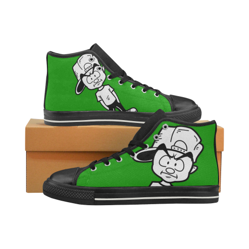 Green Canvas High Tops Men’s Classic High Top Canvas Shoes (Model 017)