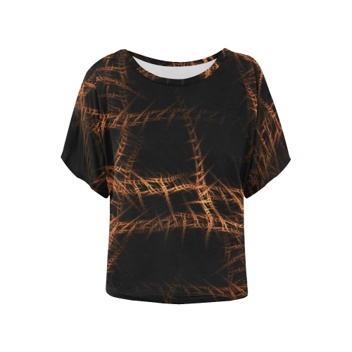 Trapped Women's Batwing-Sleeved Blouse T shirt (Model T44)