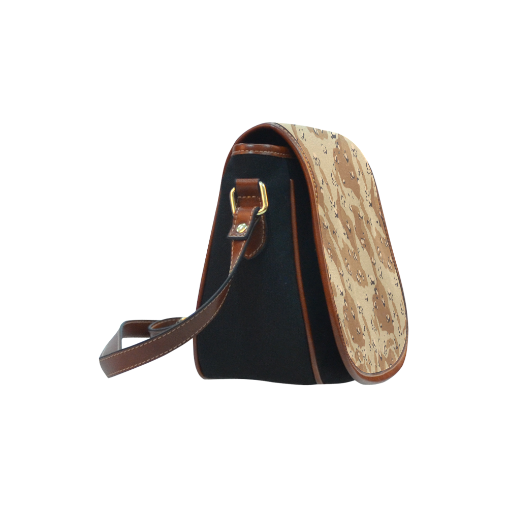 Vintage Desert Brown Camouflage Saddle Bag/Small (Model 1649)(Flap Customization)