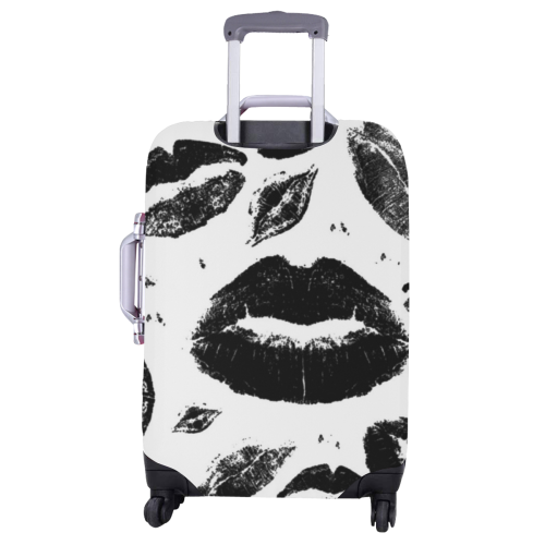 Kisses All Over (Black & White) Luggage Cover/Large 26"-28"