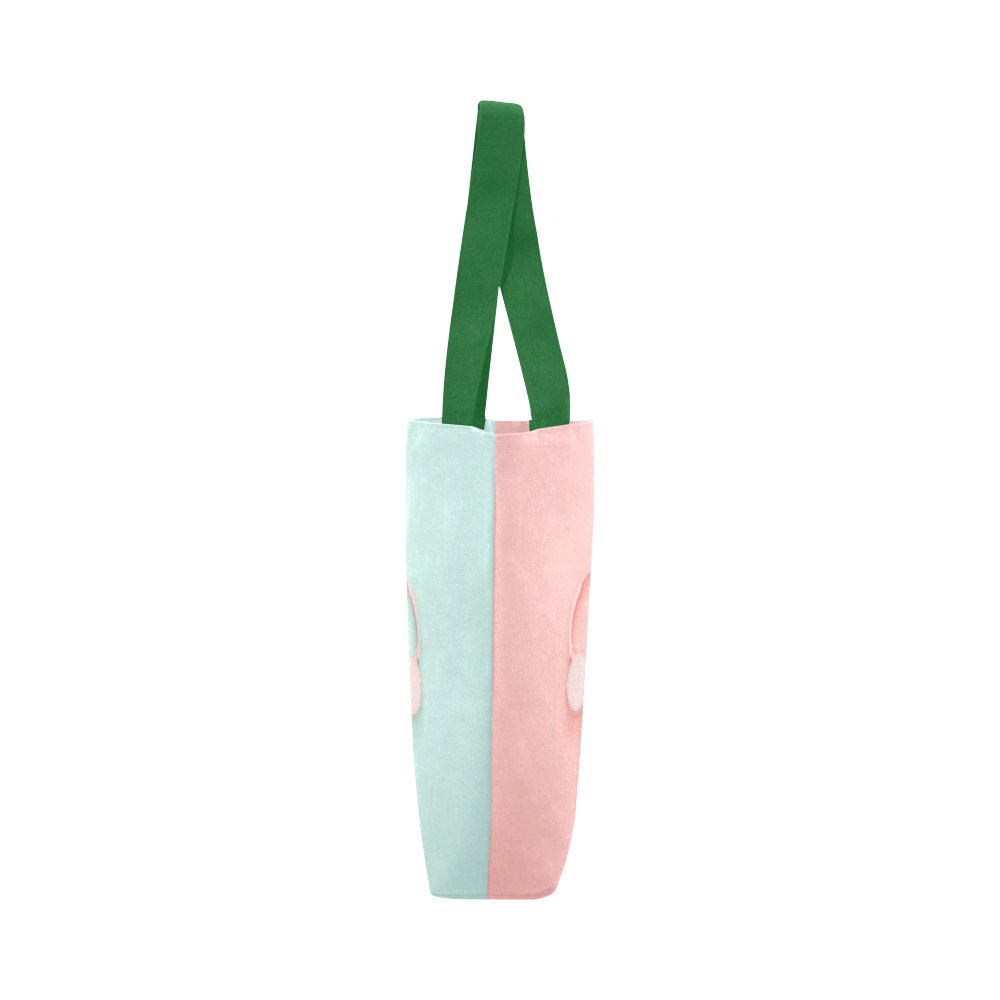 Pink or blue? Pink headphones - green string Canvas Tote Bag (Model 1657)