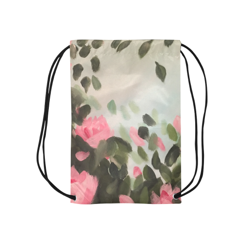 Roses & Bushes - Small Drawstring Bag Model 1604 (Twin Sides) 11"(W) * 17.7"(H)