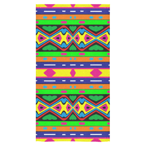 Distorted colorful shapes and stripes Bath Towel 30"x56"