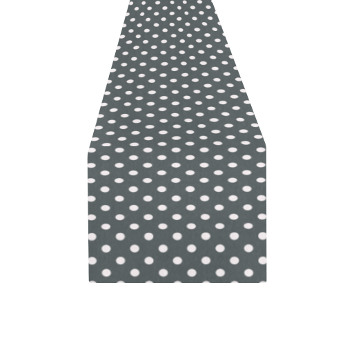 Silver polka dots Table Runner 16x72 inch