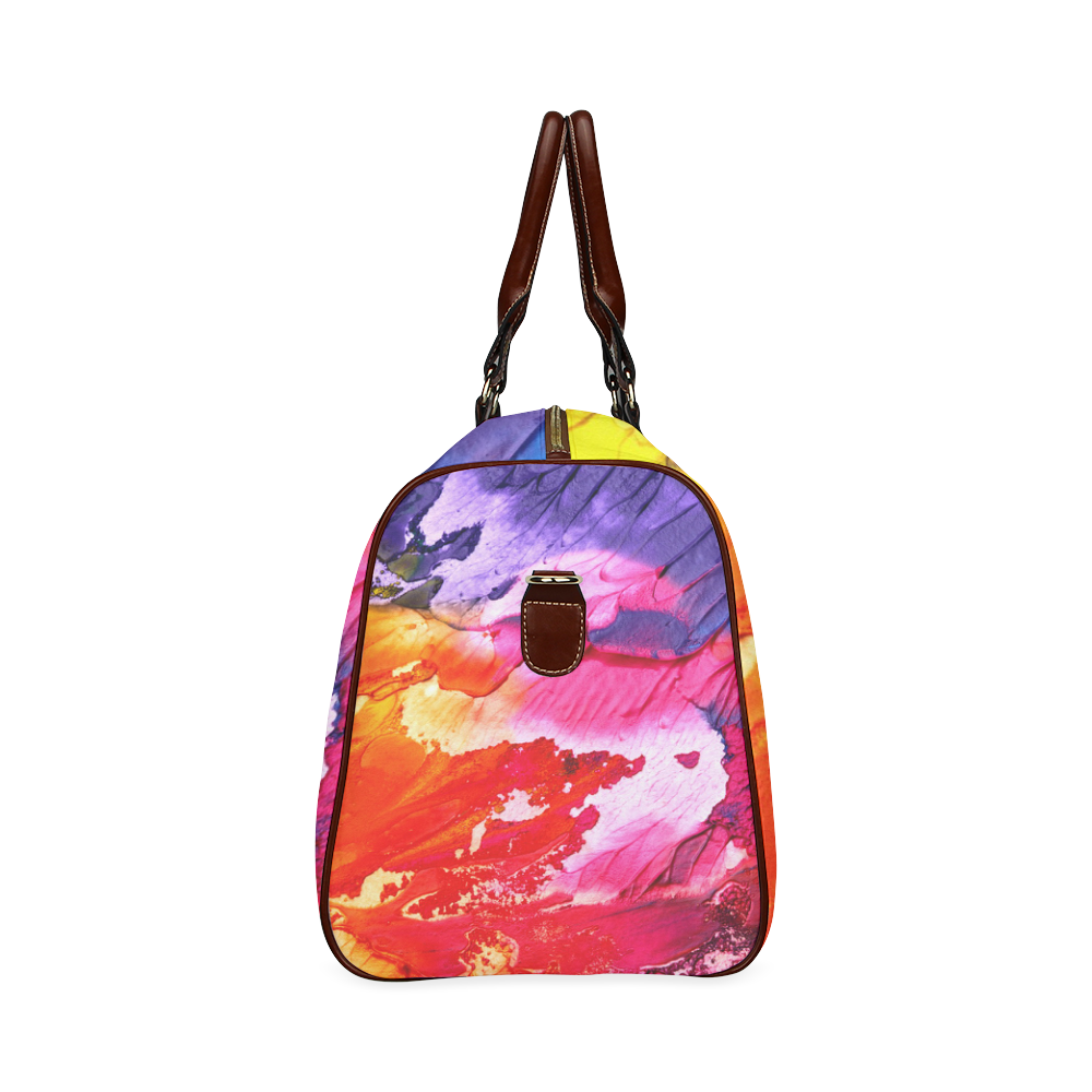 Red purple paint Waterproof Travel Bag/Small (Model 1639)