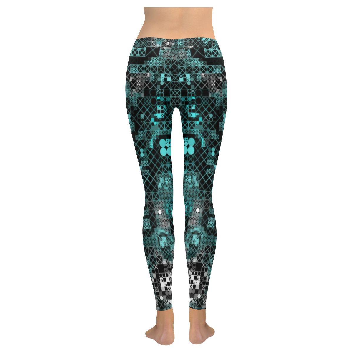 funny mix of shapes  by JamColors Women's Low Rise Leggings (Invisible Stitch) (Model L05)