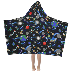 Galaxy Universe - Planets, Stars, Comets, Rockets Kids' Hooded Bath Towels