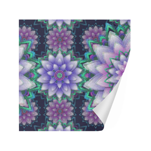 Lotus Flower Ornament - Violet and green Gift Wrapping Paper 58"x 23" (1 Roll)